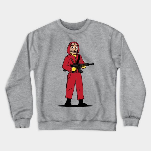 Dali Casa de Papel Money Heist Crewneck Sweatshirt by vo_maria